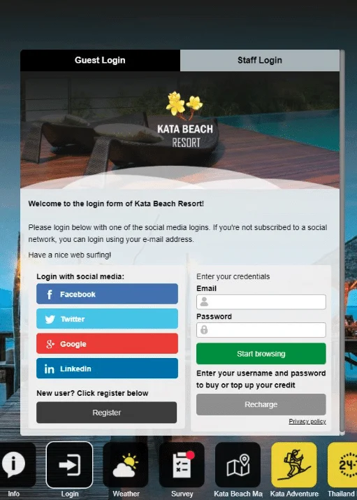 Welcome portal example from the public PlusSpot presentation